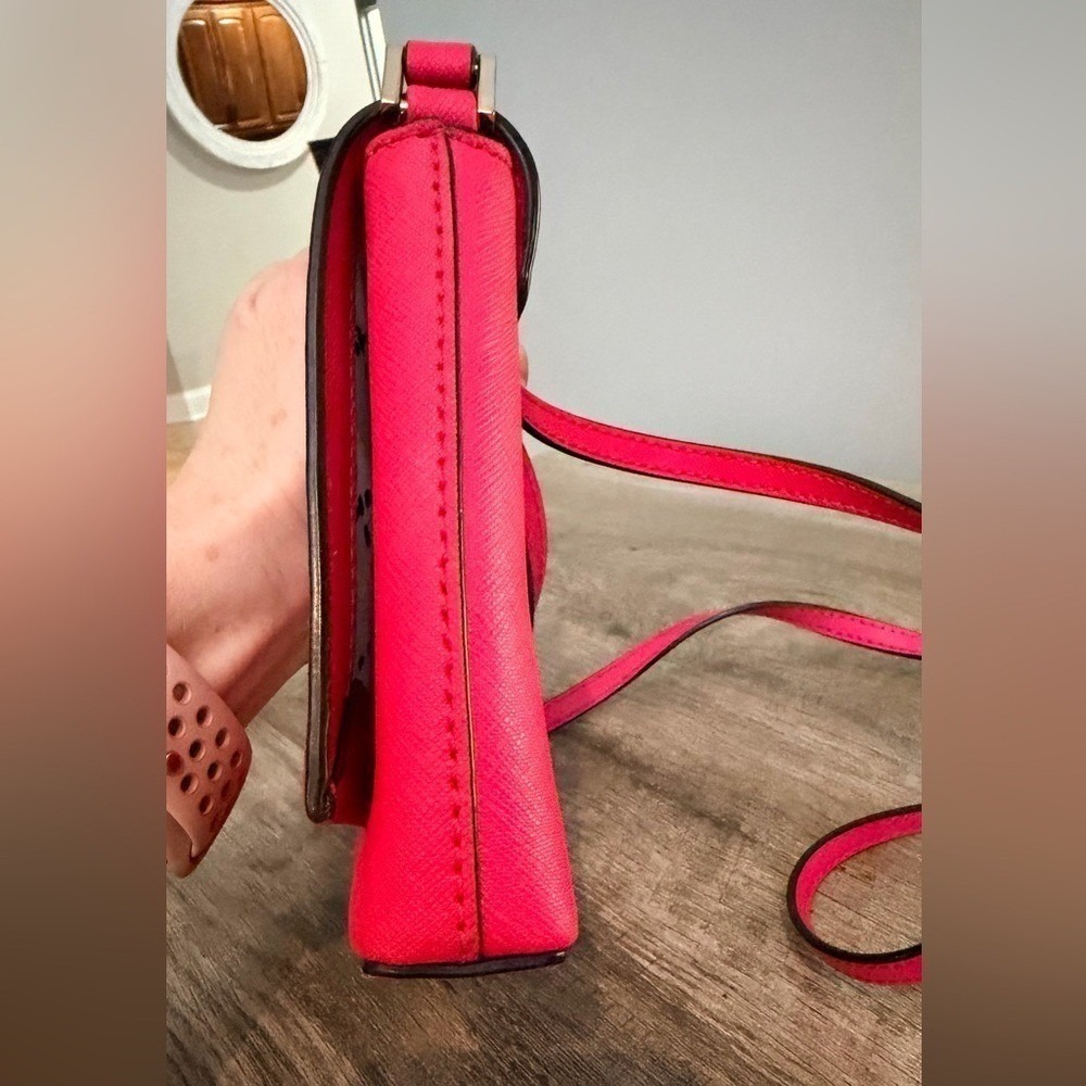 Kate Spade Newbury Lane Pink Leather Crossbody Gold Logo Purse Shoulder Bag - Picture 11 of 11
